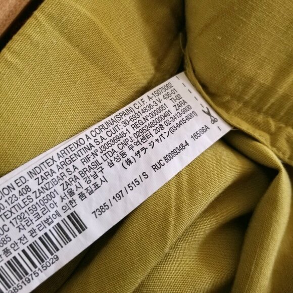 NEW Zara Linen Blend A Line High Rise Micro Mini Skirt Chartreuse Green Small - Picture 9 of 9